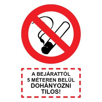 T.03 A BEJÁRATTÓL 5 MÉTEREN BELÜL DOHÁNYOZNI TILOS!